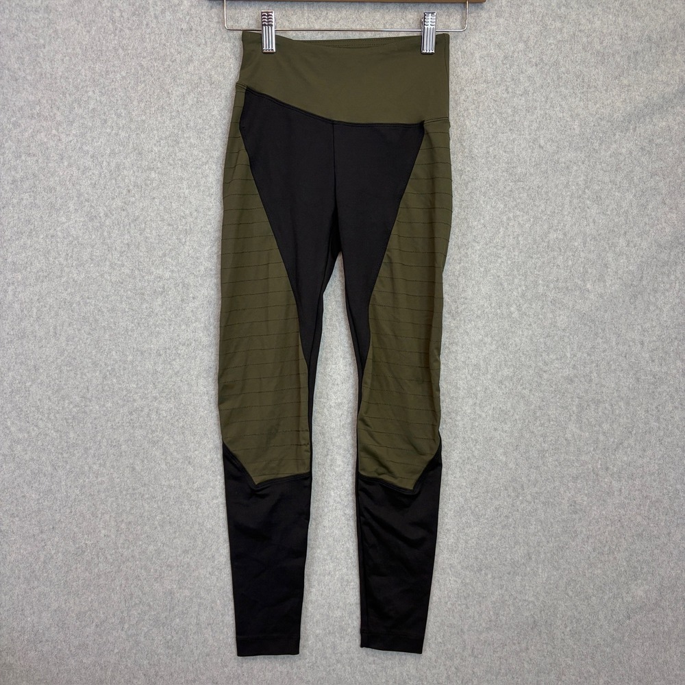 Koral Pretender High Rise Leggings Military Green Black Moto Colorblock Size XS